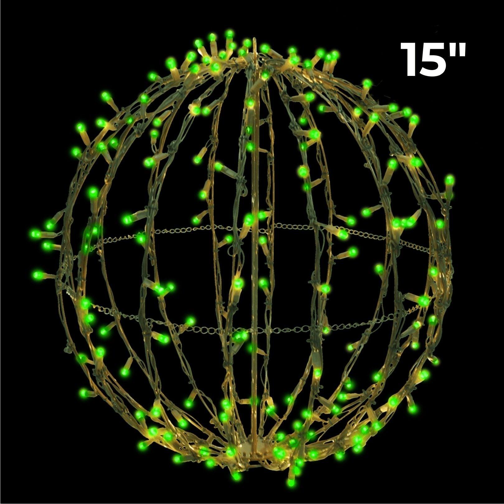LED - Foldable Lighted Sphere - Brown Frame