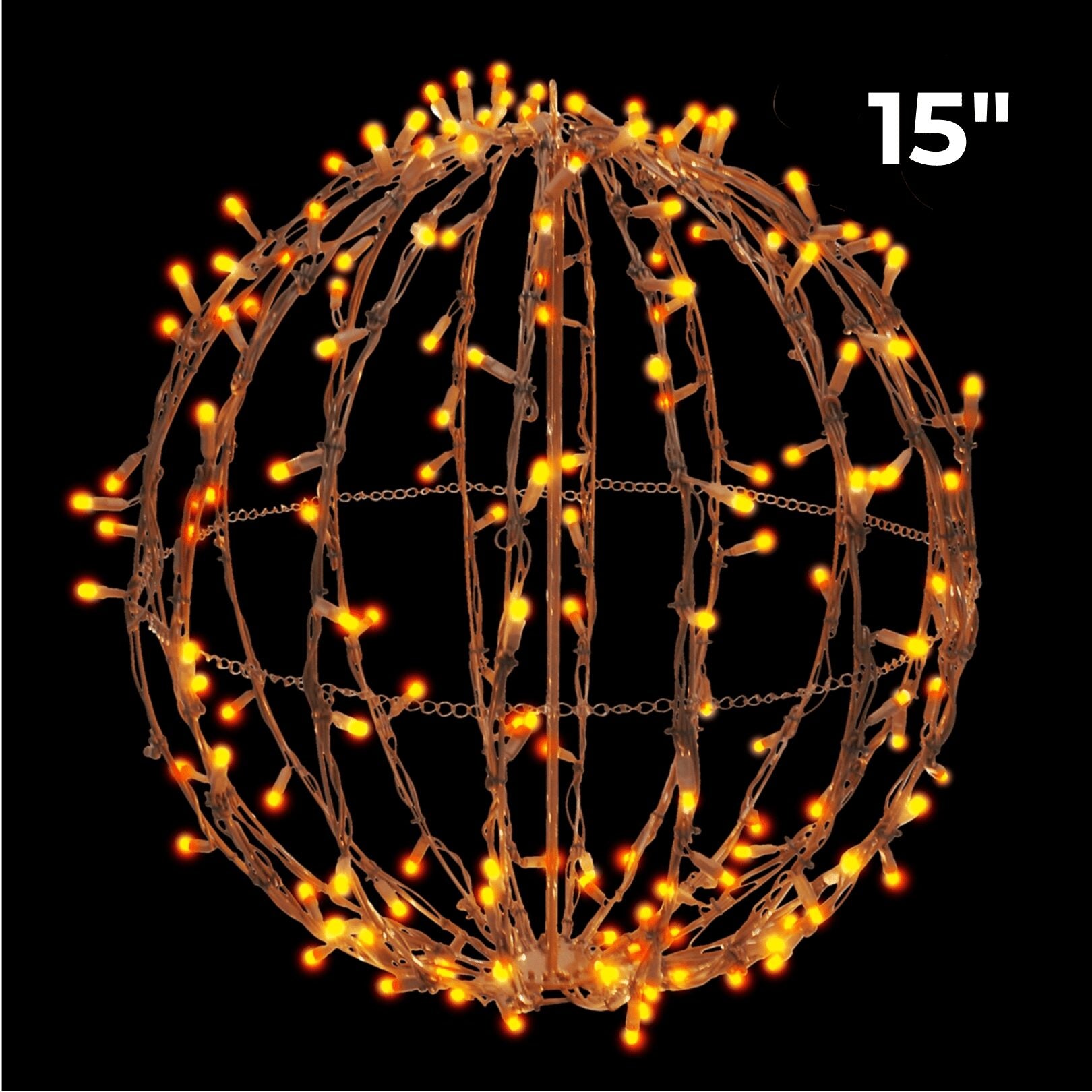 LED - Foldable Lighted Sphere - Brown Frame