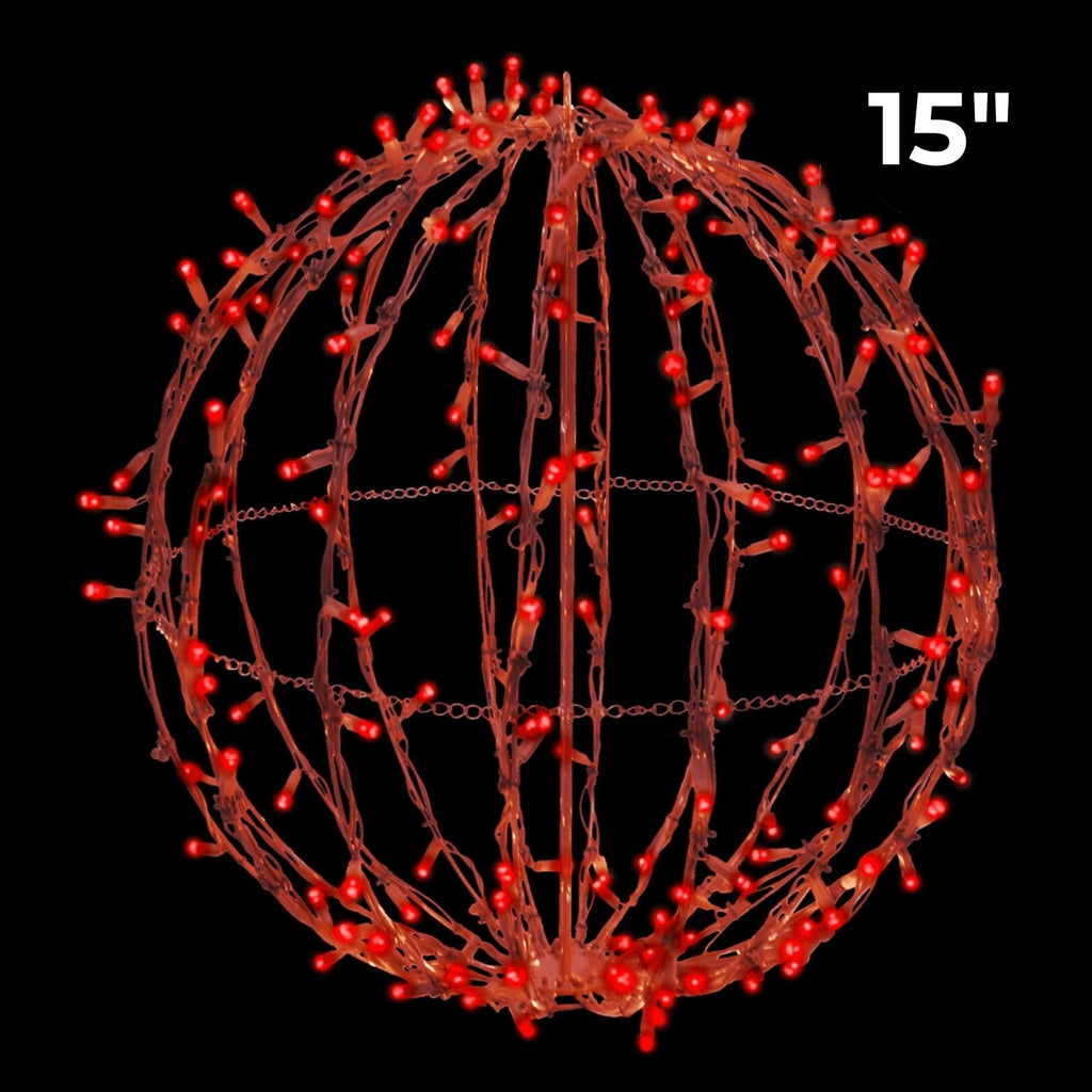 LED - Foldable Lighted Sphere - Brown Frame