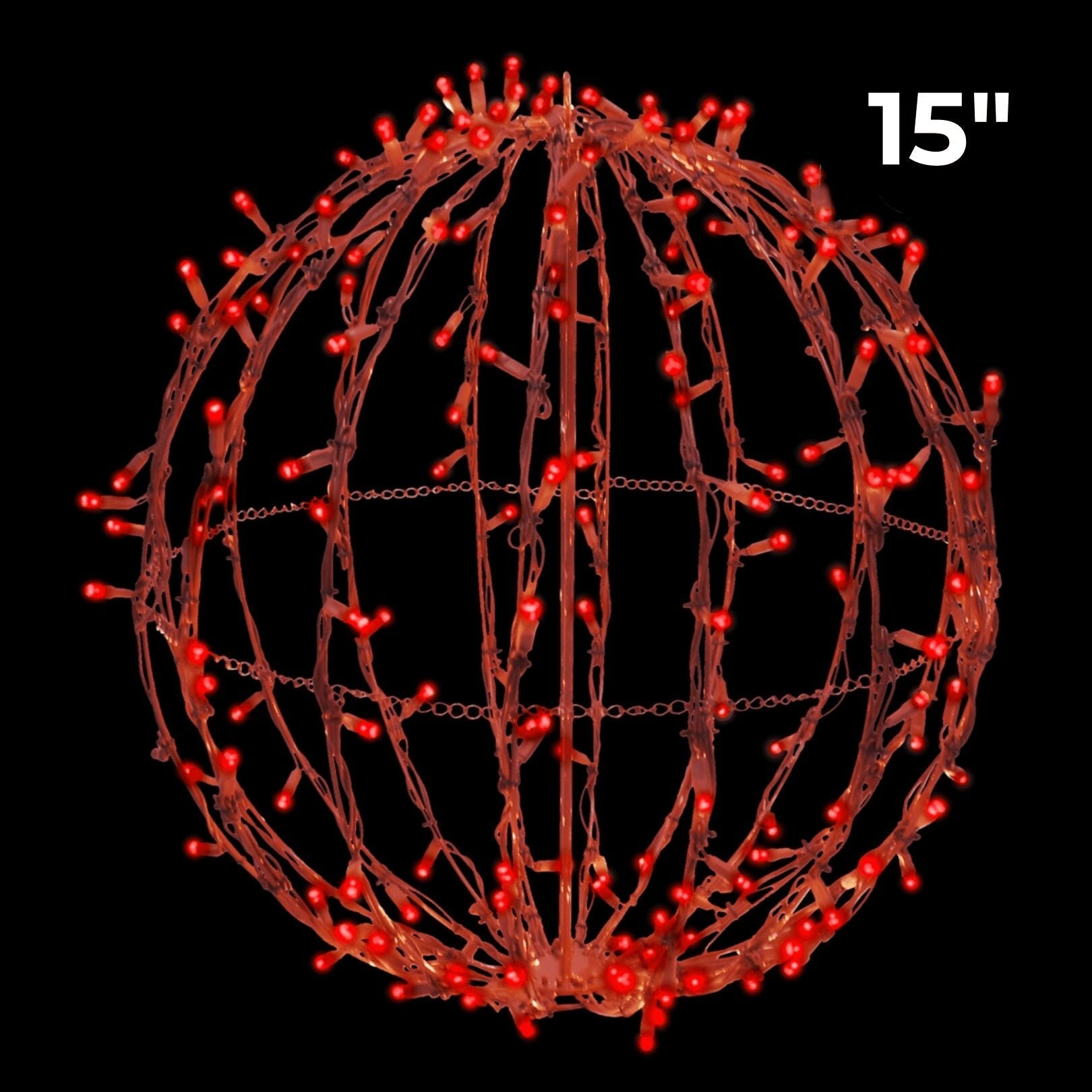 LED - Foldable Lighted Sphere - Brown Frame
