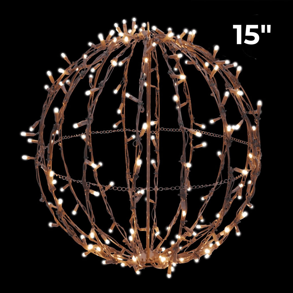 LED - Foldable Lighted Sphere - Brown Frame