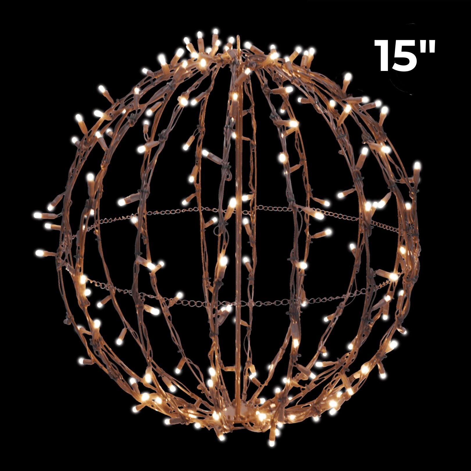 LED - Foldable Lighted Sphere - Brown Frame