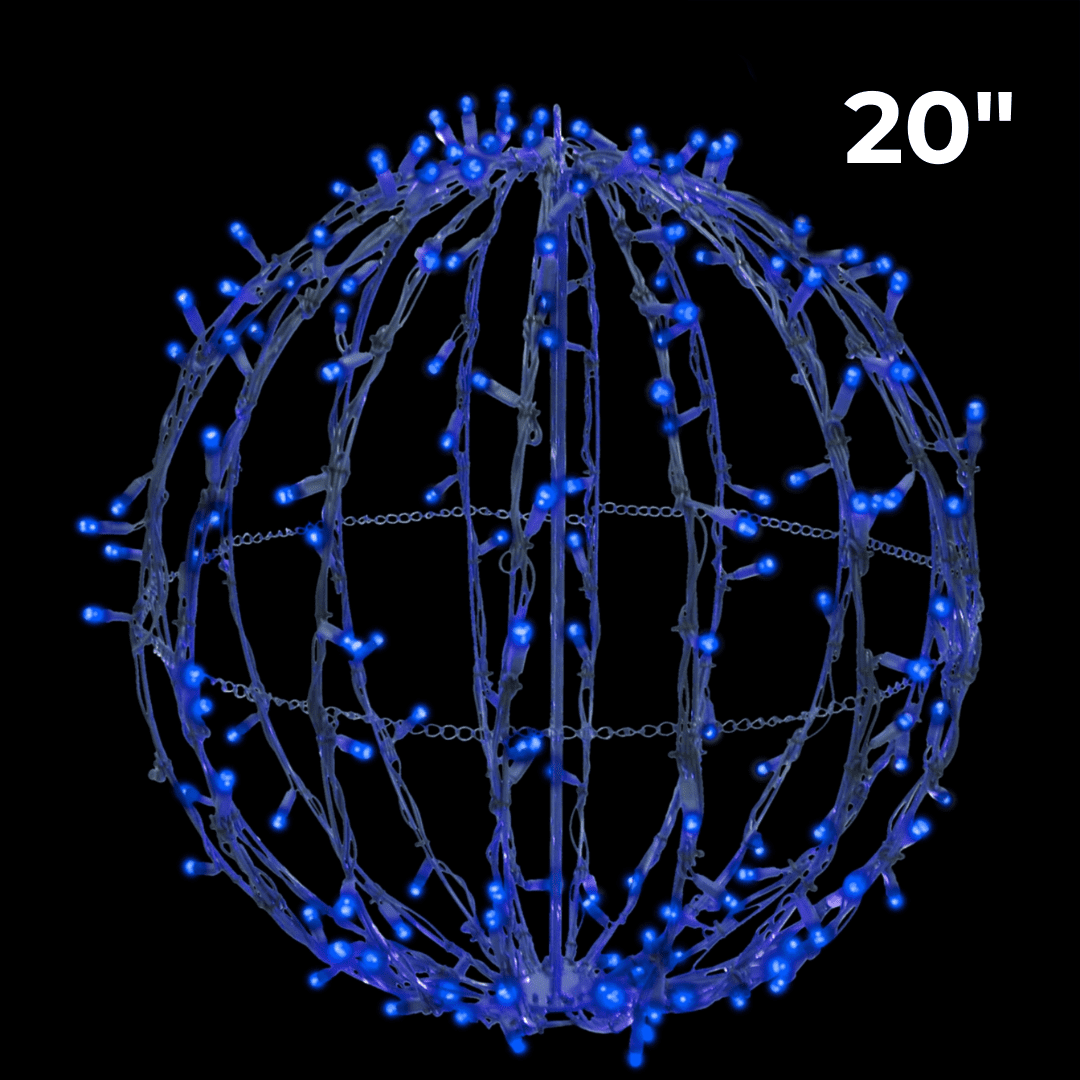 LED - Foldable Lighted Sphere - Brown Frame