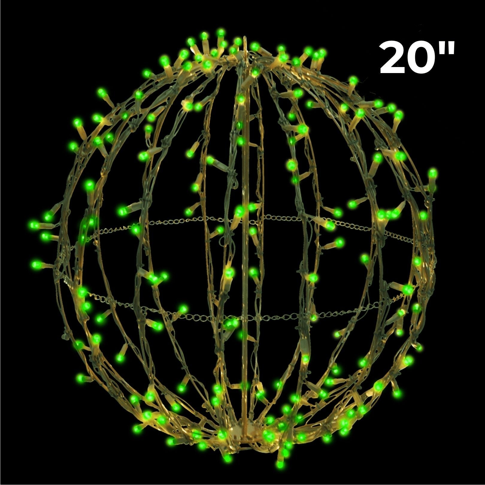 LED - Foldable Lighted Sphere - Brown Frame