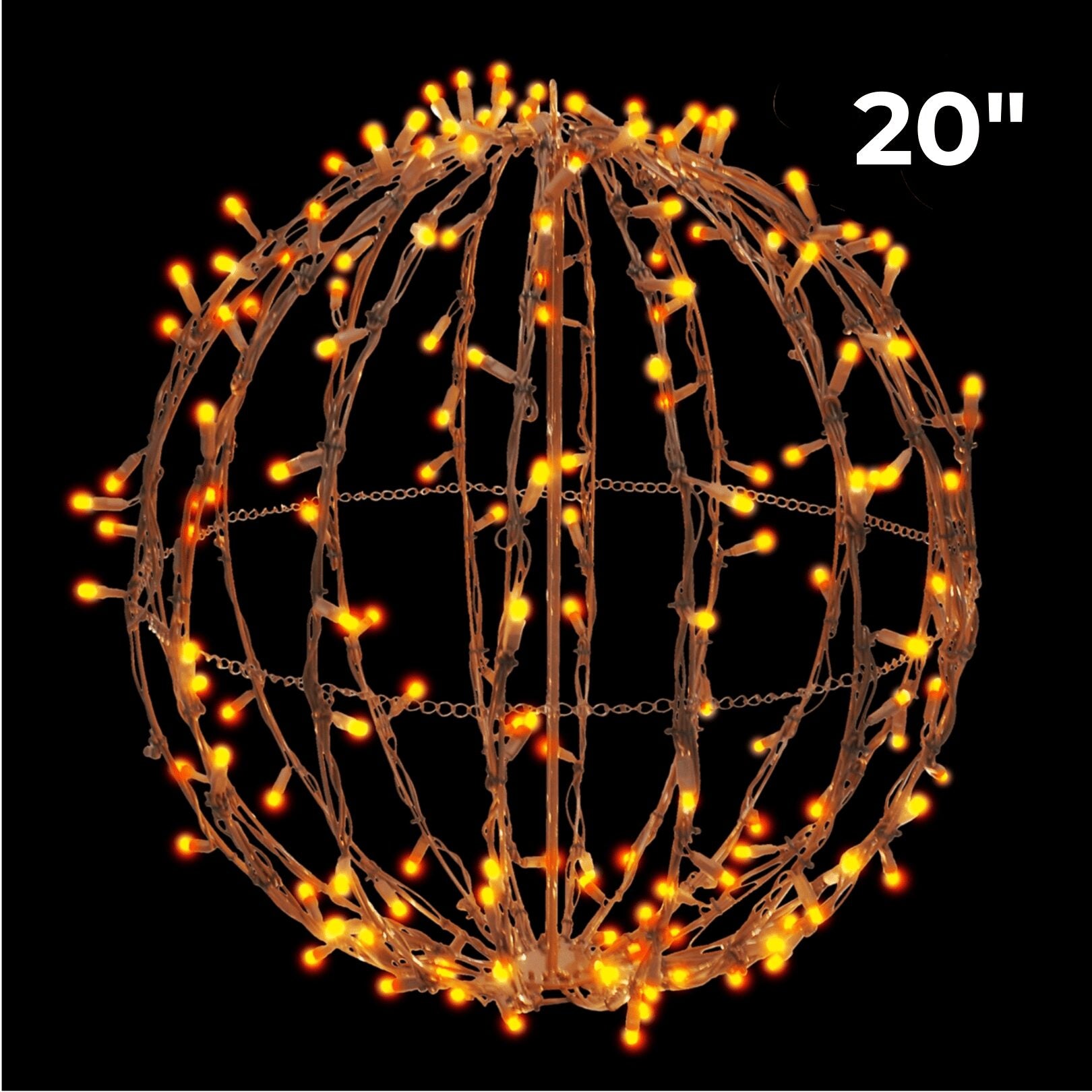 LED - Foldable Lighted Sphere - Brown Frame