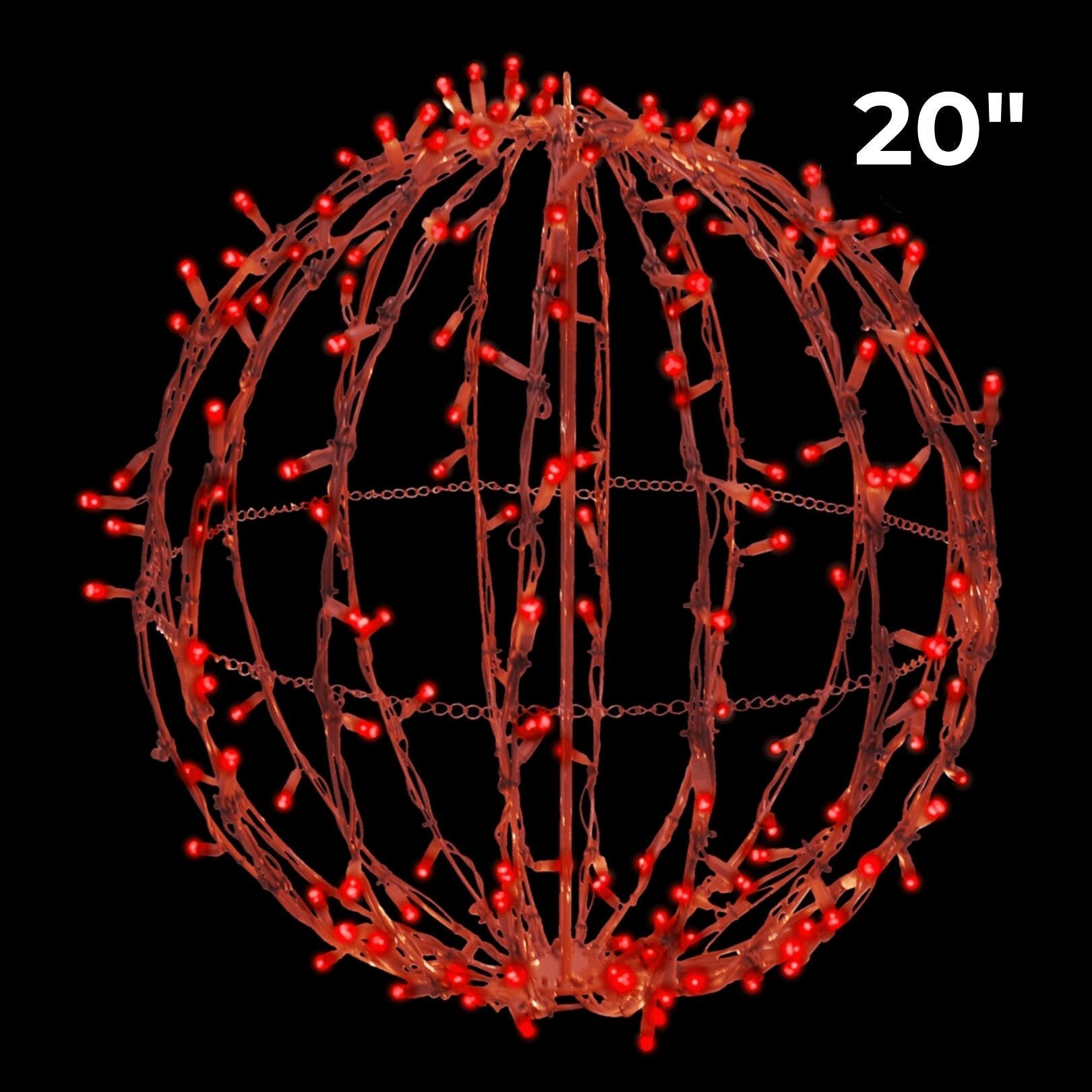 LED - Foldable Lighted Sphere - Brown Frame