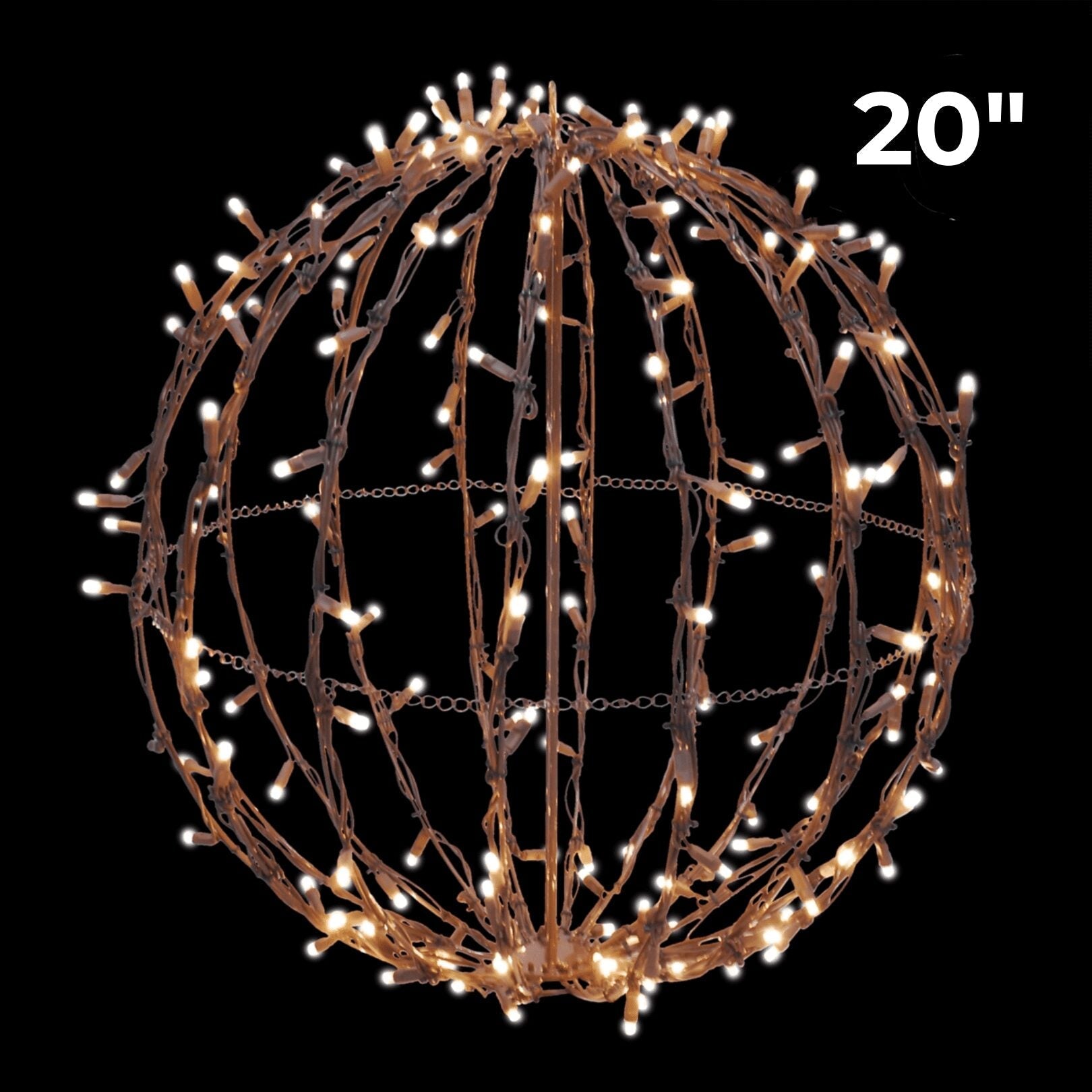 LED - Foldable Lighted Sphere - Brown Frame