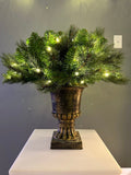 30" Mixed Pine Urn Filler - Warm White Foliage