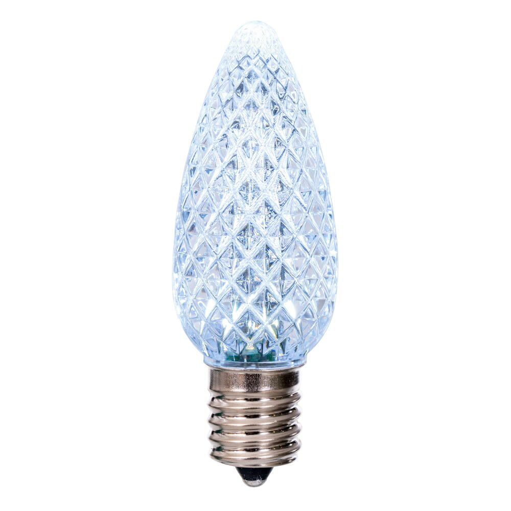 LED C9 White Options  - Transparent Faceted Bulbs -  Steady