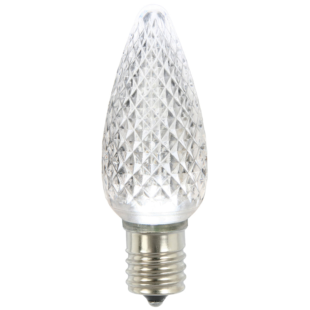 LED C9 White Options  - Transparent Faceted Bulbs -  Steady
