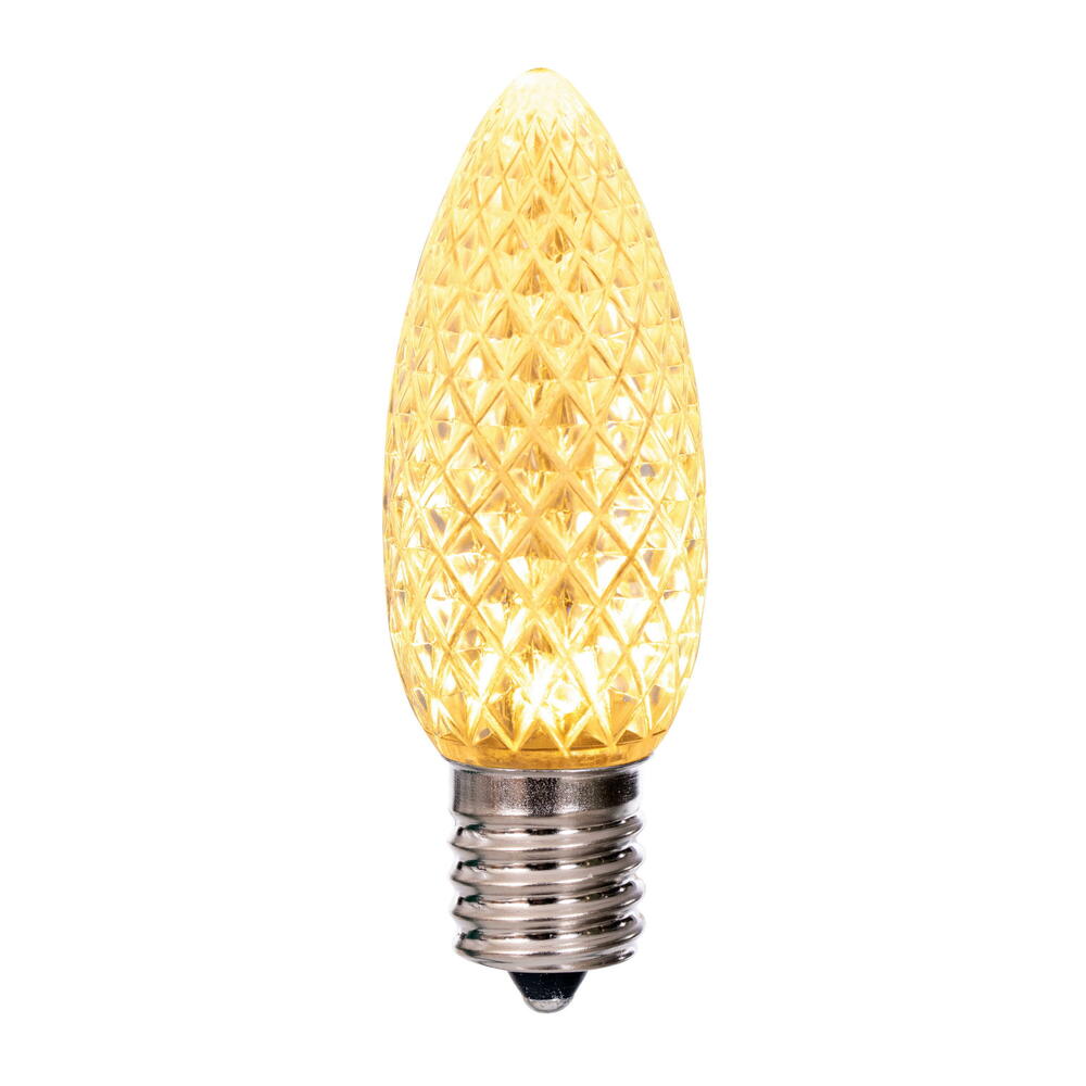 LED C9 White Options  - Transparent Faceted Bulbs -  Steady