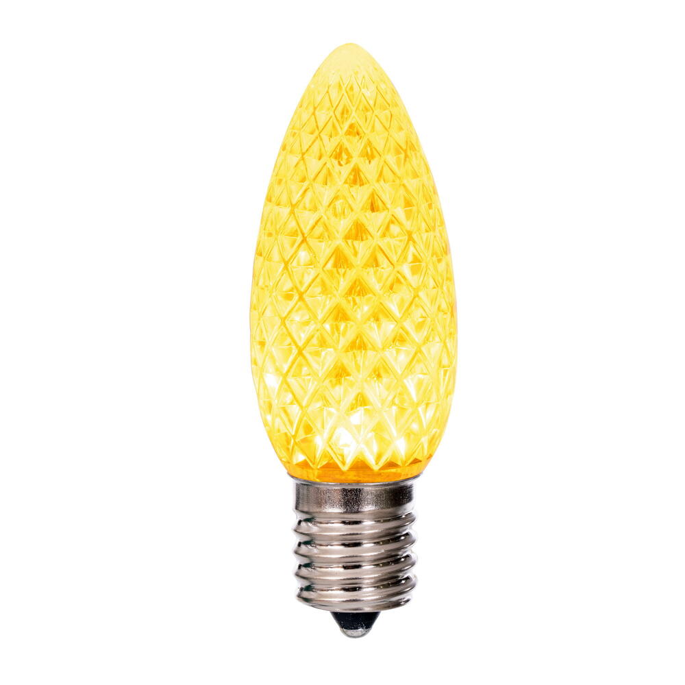 LED C9 - Transparent Faceted Bulbs - All Colors - Steady