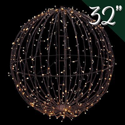LED - Foldable Lighted Sphere - Brown Frame