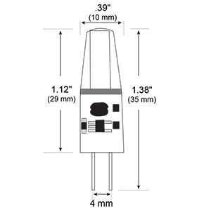 LED Encapsulated Bi Pin Bulbs - 12 Volts