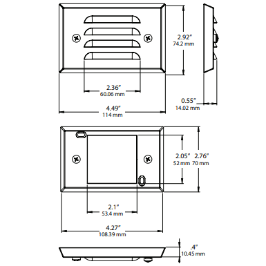 Cape Brass Integrated Step Light - 4.49" X 2.92"