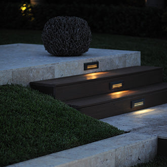ISLANDER Integrated Large Flat Panel Step Light Louvered - 9.6" x 2.875"