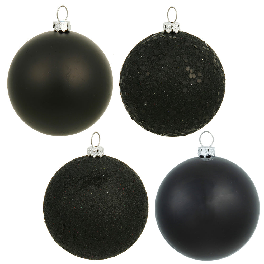 4" - 4 Finish Shatterproof Ornaments with Drilled and Loop Cap