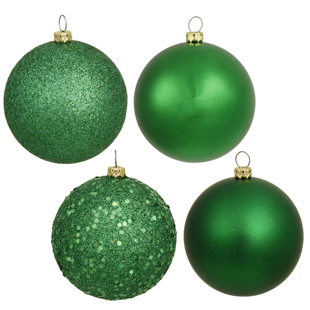 4" - 4 Finish Shatterproof Ornaments with Drilled and Loop Cap