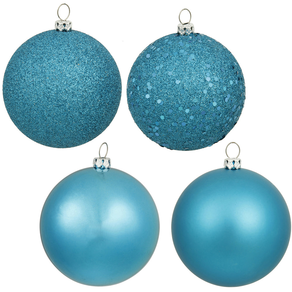 6" - 4 Finish Shatterproof Ornaments with Drilled and Loop Cap