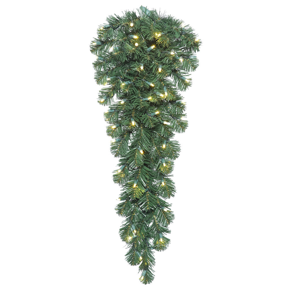36" Deluxe Oregon Teardrop - Warm White - Battery Operated w/ Timer Foliage