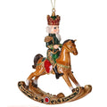 6" Resin Royal Jeweled Nutcracker Rocking Horse Ornament