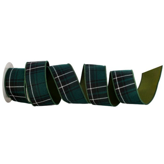 2.5" Ribbon - Plaid Checkered Tafetta Double Fused  - 5 Yards