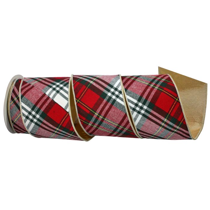 4"  Ribbon Cotton Plaid Ribbon - 5 Yard Roll