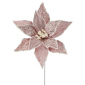 22" Pink Sugared Dessert Poinsettia Stem