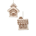 4" Resin Gingerbread House Ornament - Set of 2