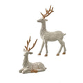 9.5-13.5" Resin Gingerbread Deer Set Laying/Standing - Set of 2
