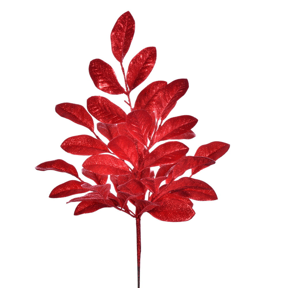 25" Apple Leaf Glitter Bush - Set of 2