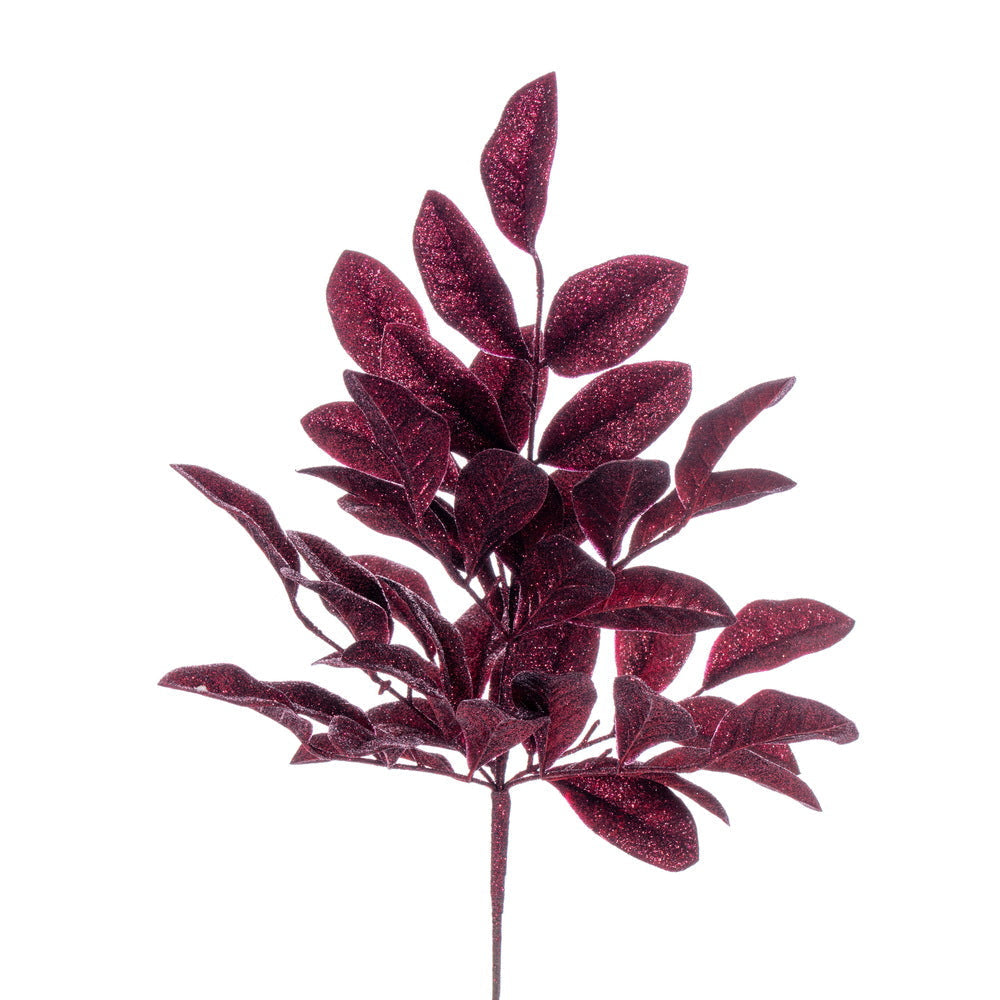 25" Apple Leaf Glitter Bush - Set of 2