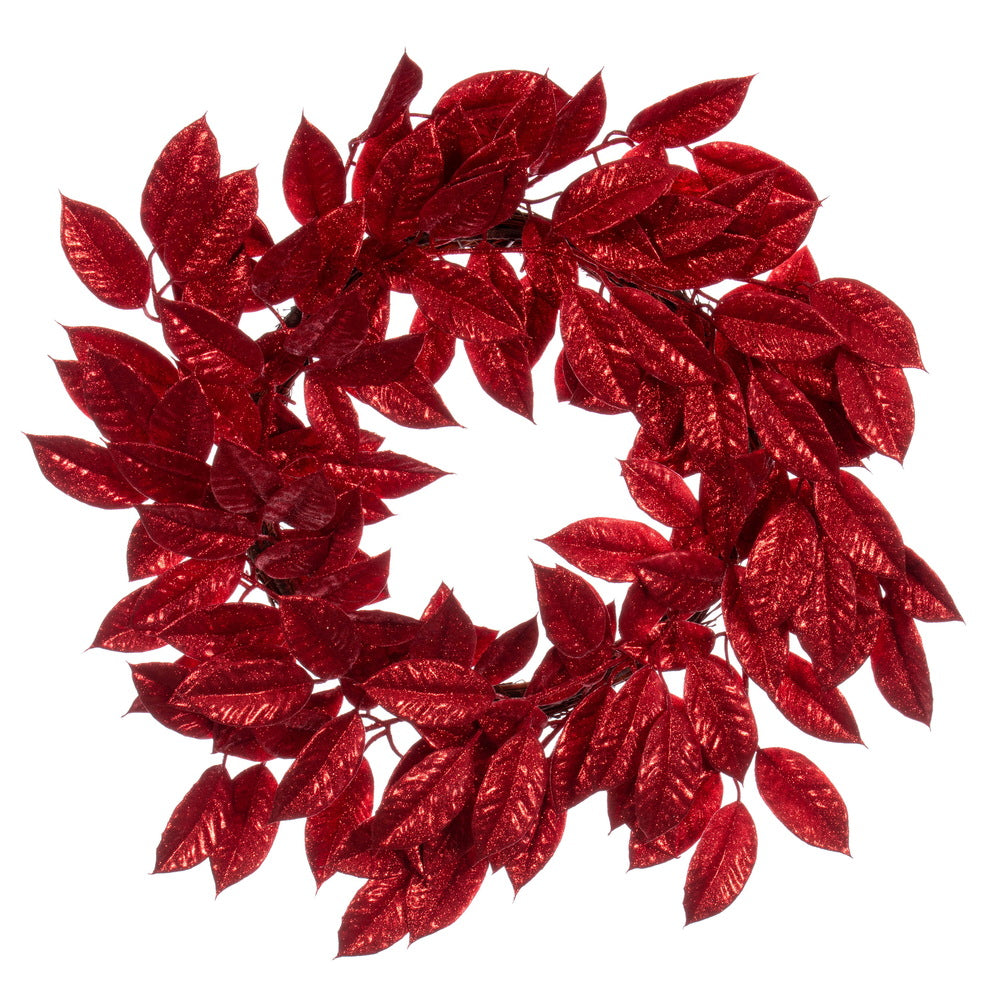 24" Gardenia Glitter Wreath