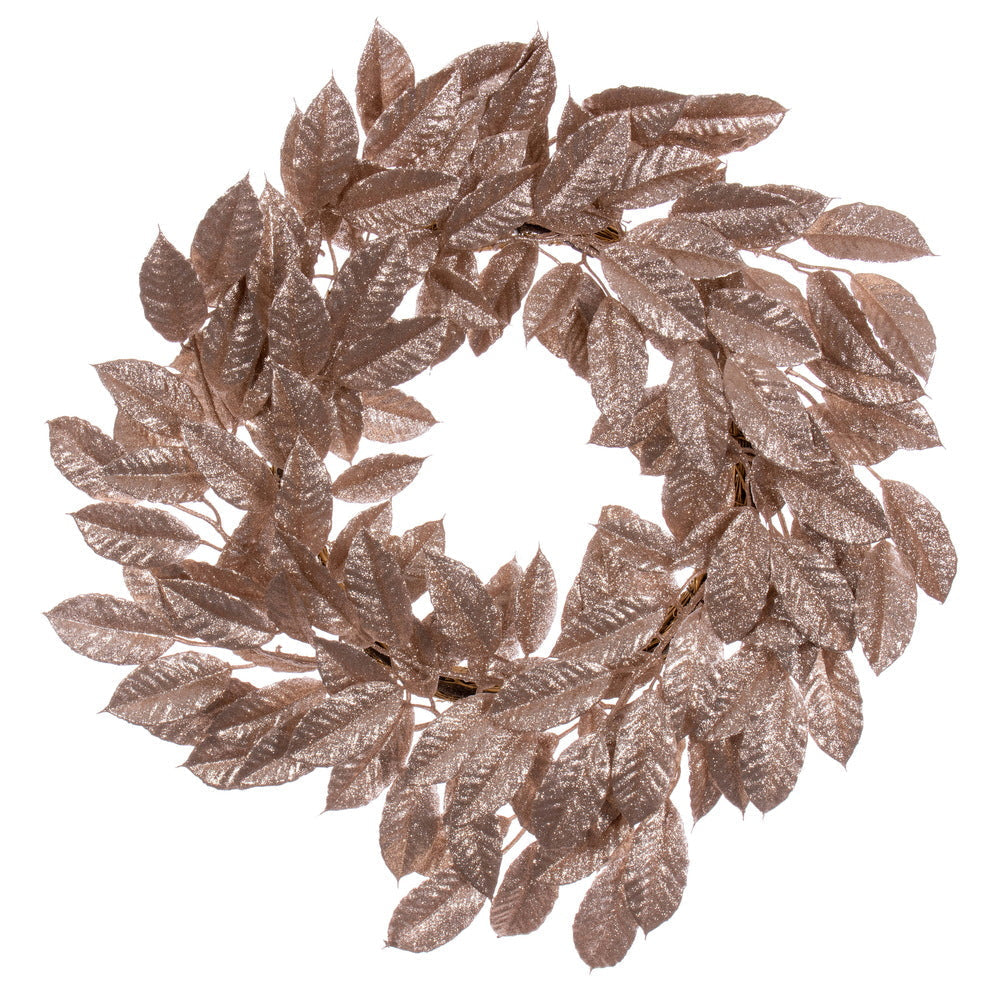 24" Gardenia Glitter Wreath