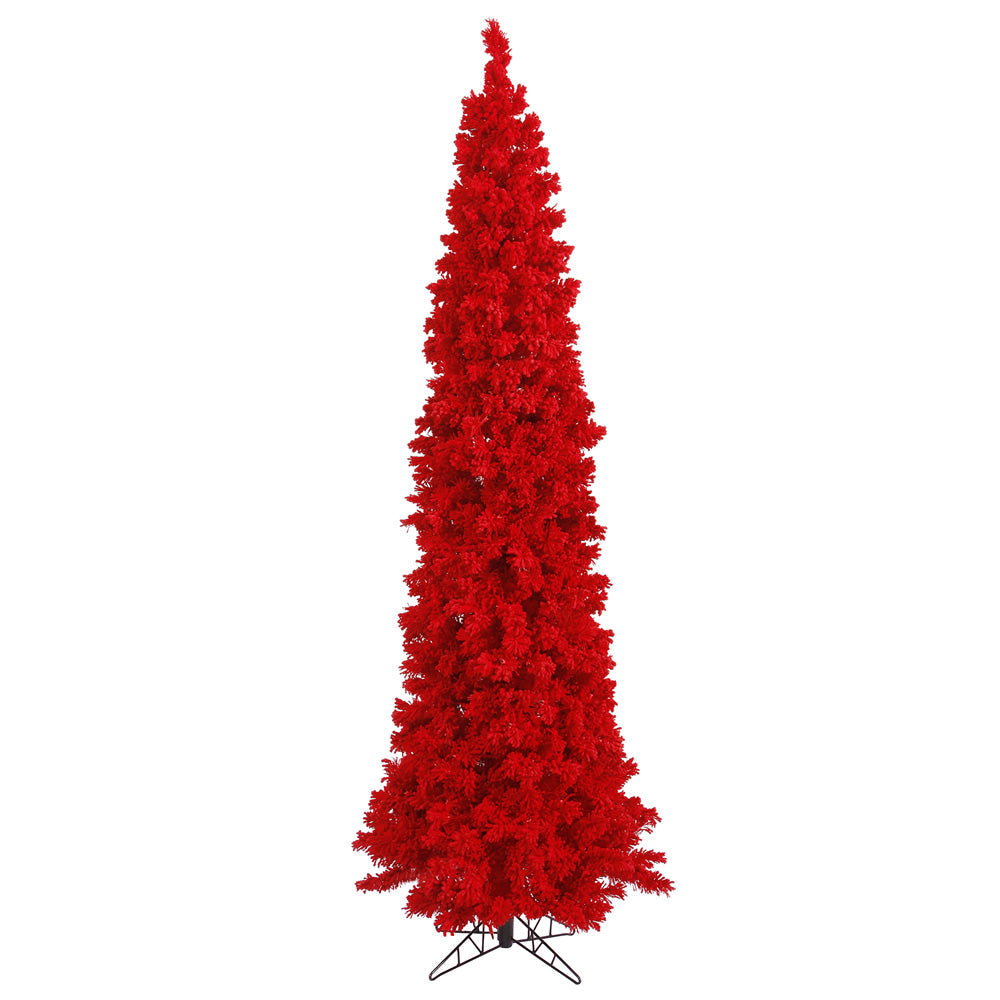 Designer Flocked Trees - Red, Lime Green, Blue and Pink