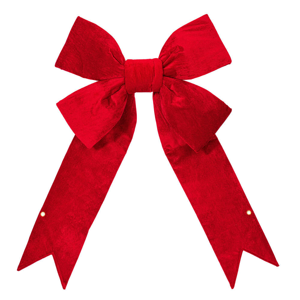 Premium Velvet Structural Christmas Bow - Outdoor UV Treated (12")