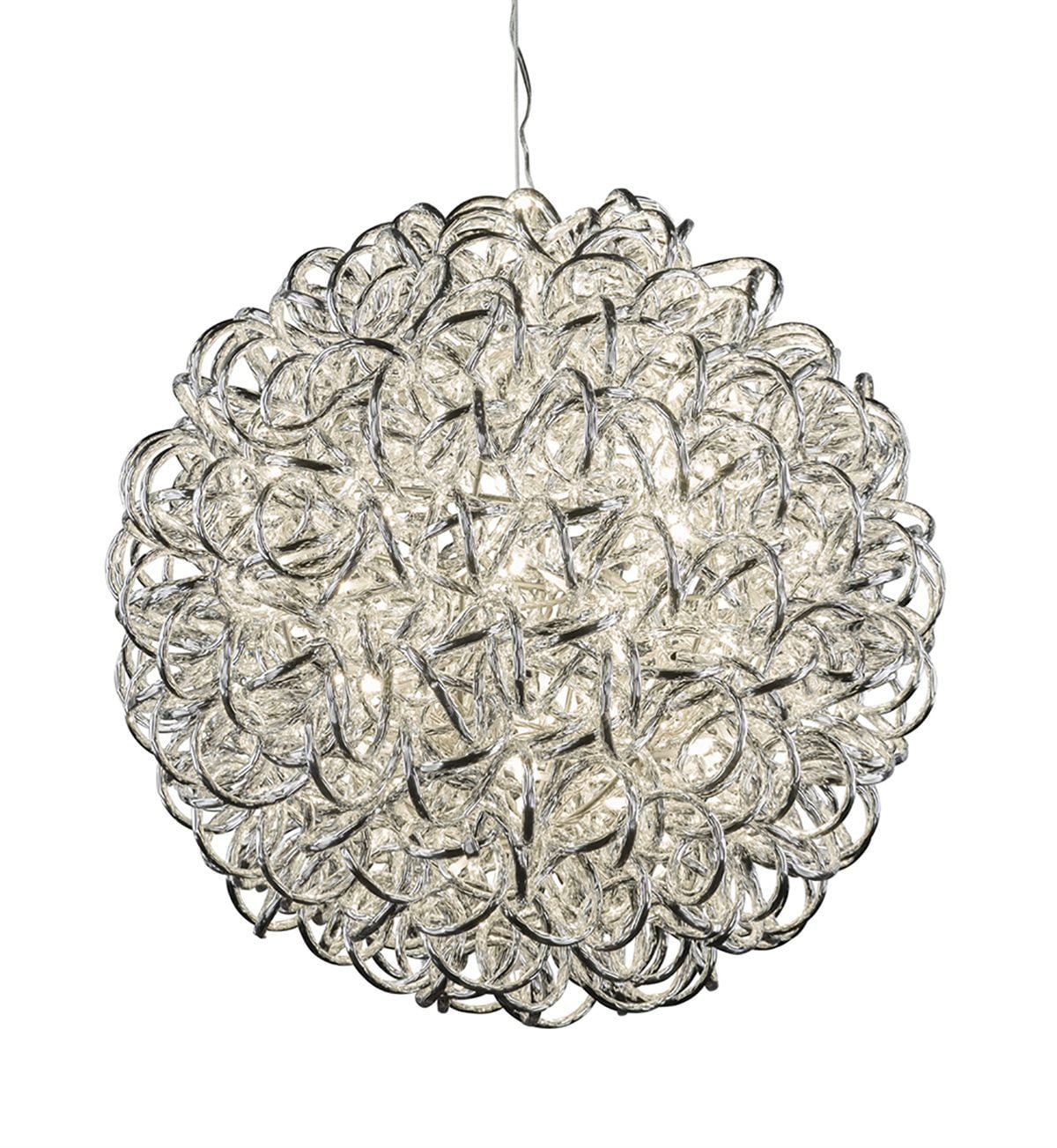 LED- Spiral Orb - Silver - Warm White Lights