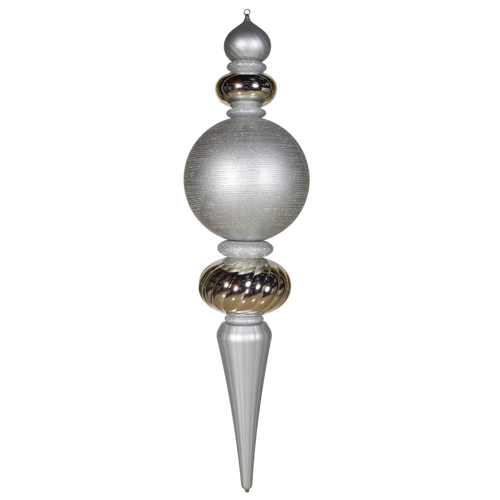 62" Finial Shiny Matte Glitter Ornament