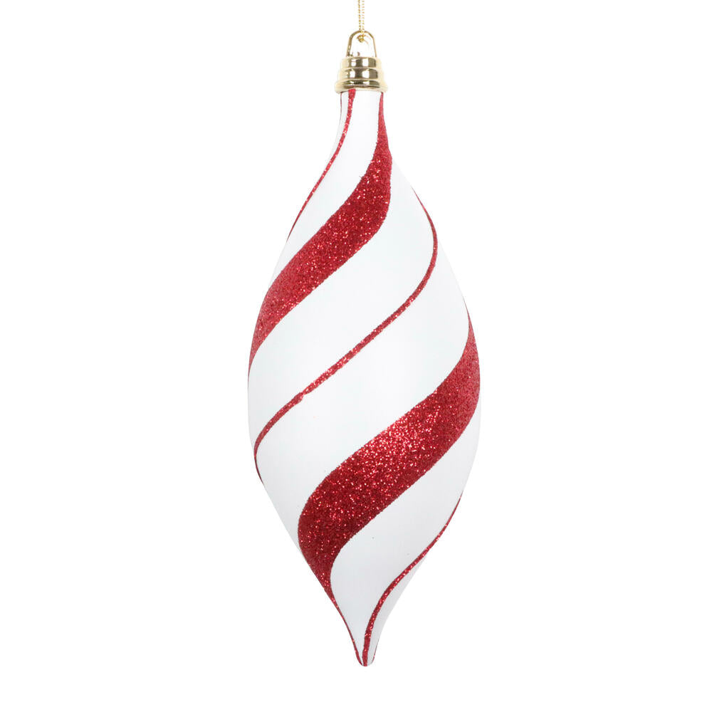 12" Red-White Round Swirl Candy - Set of 2