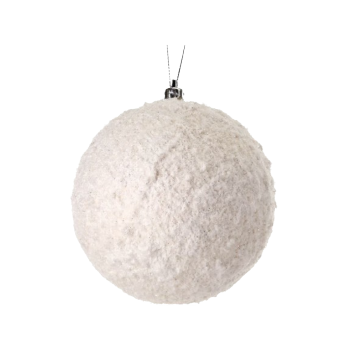 Frosted Texture White Snowball Ornament