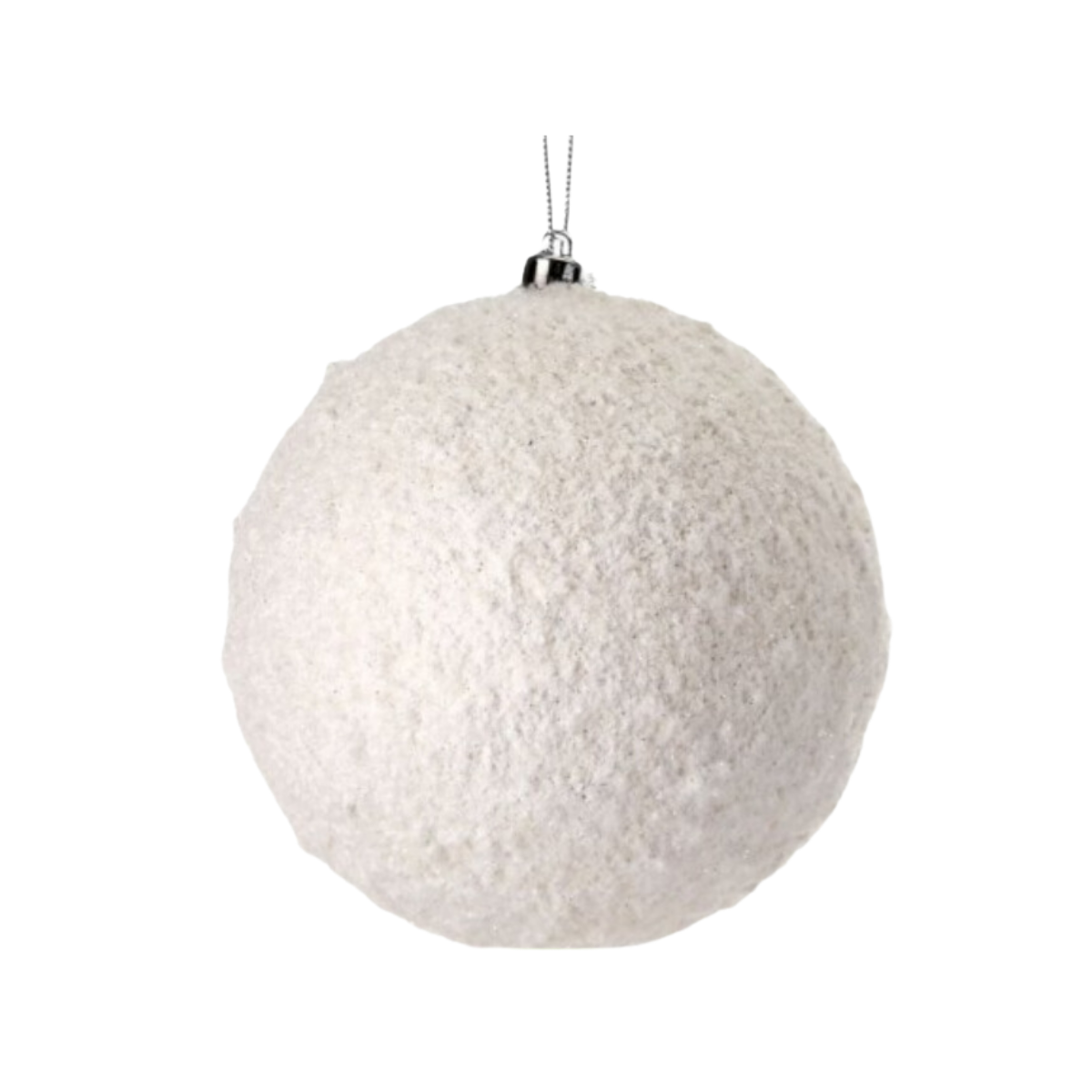 Frosted Texture White Snowball Ornament