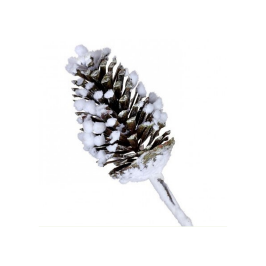 15" Snowy Pinecone Pick