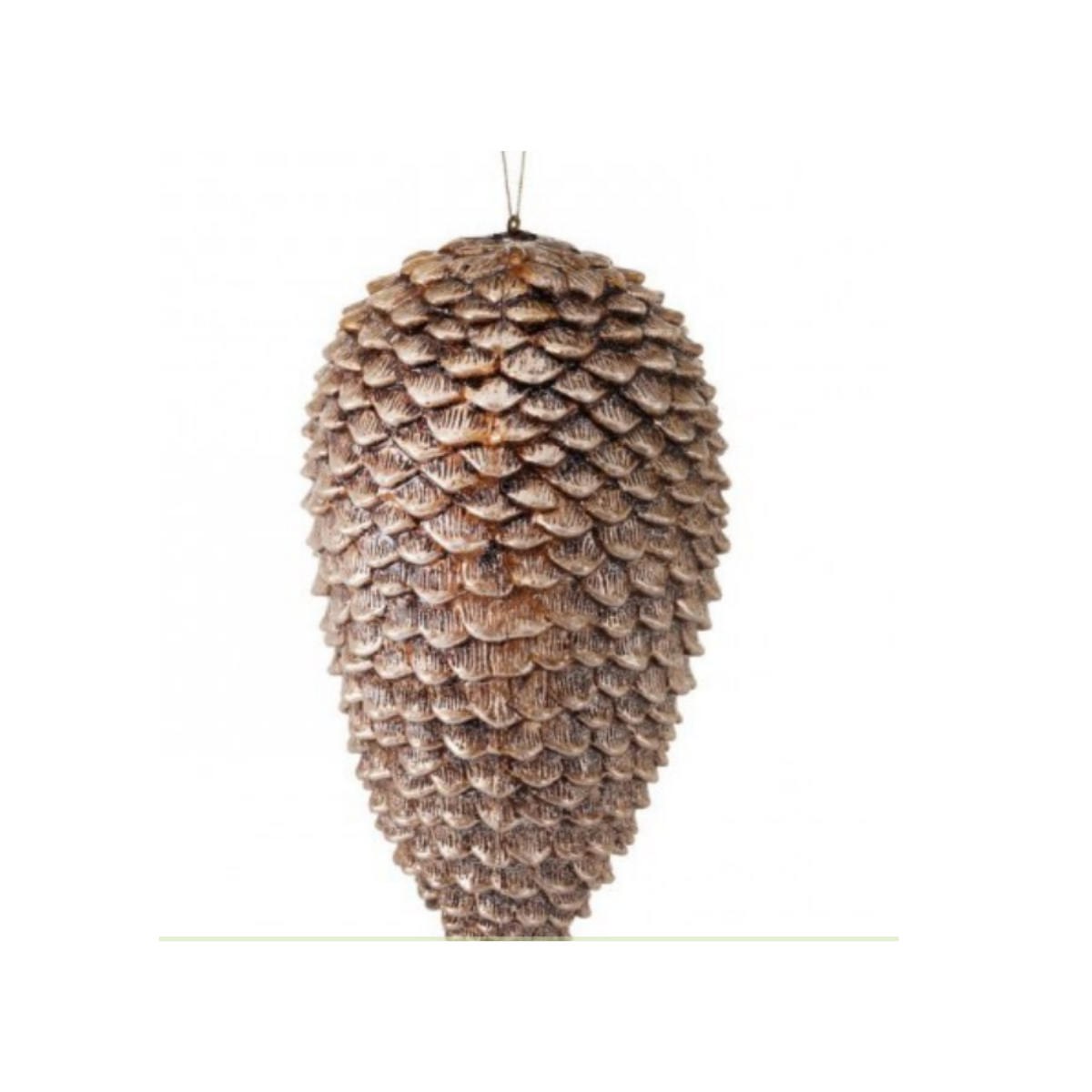 Glitter Sequia Pine Cone Ornament  - Champagne