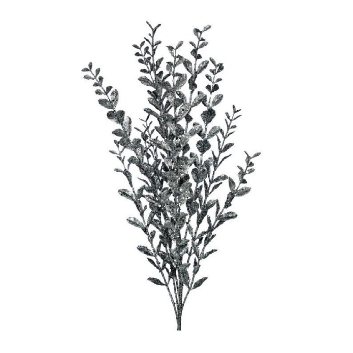 22" GLITTER/SEQUIN BOXWOOD X12 SPRAY  - PEWTER