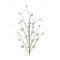 34"GLITTER/SEQUINS WISPY BALL SPRAY - WHITE