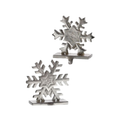 9" resin Snowflake Stocking Holder - Set of 2 - Silver