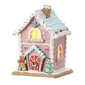 8.5" Pink Pastel Sweets House w/ Battery Opperated LED Lights and Timer
