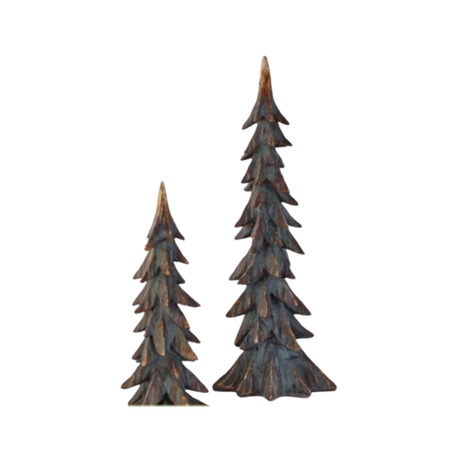 17.5" and 23" Resin Highlands Tree - Set of 2