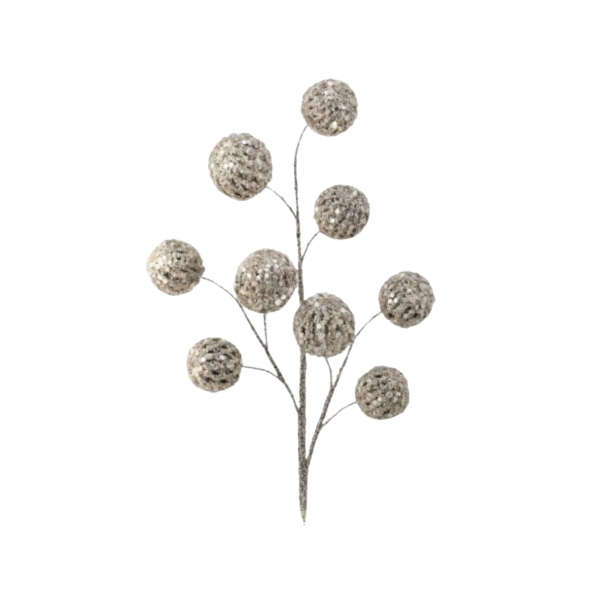 30" Glitter with Jewel Ball Spray - Silver