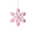 8" Pink and White Felt Sugured Candy Snowflake